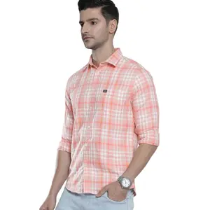 Brand: The Indian Garage Co The Indian Garage Co Men Slim Fit Checkered Full Sleeves Spread Collar Casual Shirt