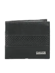 Carlton London Men's Black Soft Napa Leather Two Fold Wallet | Black | One Size | CLMW-7222 |