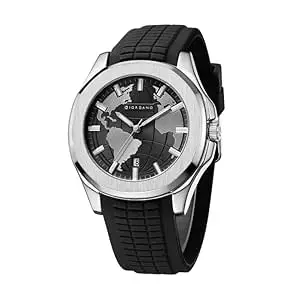 Visit the Giordano Store Giordano Stylish World Map Design Watch for Men with Round dial and Textured Silicone Strap