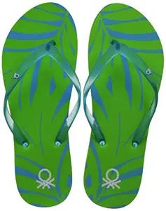 United Colors of Benetton Women 18P8CFFPB302I Green Flip-Flops-3 UK/India (36 EU) (18P8CFFPL120I)