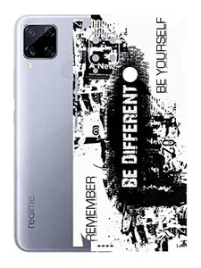 AtOdds - Realme C15 Mobile Back Skin Rear Screen Guard Protector Film Wrap with Camera Protector (Coverage - Back+Camera+Sides) (Be Different)