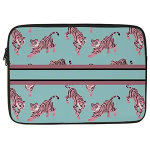 Crazyify Bengal Tiger Printed Laptop Sleeve/Laptop Case Cover/Laptop Bag 14 inch with Shockproof & Waterproof Linen On All Inner Sides | MacBook Pro/Laptop Sleeve for Men & Women