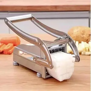 Stainless Steel Potato Chipper, Vegetable and French Fry Slicer (Easy to Push and Pull Cutter)