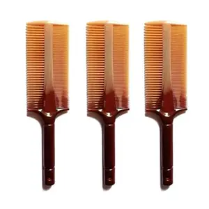 JUMBO CICK HANDLE COMB | Brown Fine Teeth Comb for long Straight Hair | can be hung in wall - Pack of 1