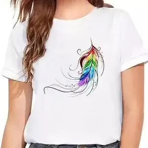 Women's Round Neck White Printed T-Shirt New_WPRNT#028-White_S