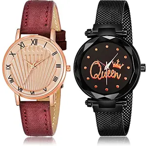 NEUTRON Chronograph Analog Rose Gold and Black Color Dial Women Watch - GW48-G537 (Pack of 2)
