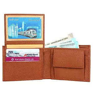 Currency Men Tan Artficial Leather Wallet with Multi (5Card Slots)