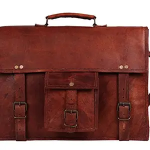 ZNT BAGS Leather Full Flap Messenger Handmade Bag Laptop Bag Padded Messenger School Bag 13X10X4 Inches …