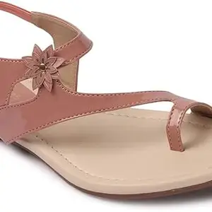 Picktoes PT-411 Women's Pink Synthetic Leather Casual Flat Sandal