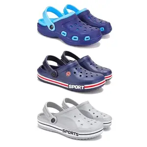 WINGSCRAFT Lightweight Classic Clogs || Sandals with Slider for Men-Combo(3)-3019-3015-3067-10 Grey-5782