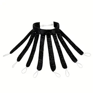 Beauté Secrets Heatless Hair Curler, Heatless Curling Rod Headband for Long Hair, Soft Satin No Heat Curlers with Adjustable Headband, Lazy Hair Curler, Octopus Design Heatless Curls for Women, Curls & Waves, Black