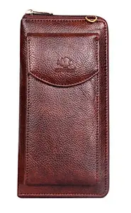 THE CLOWNFISH Synthetic Virgo Womens Wallet/Sling Bag with Front Mobile Pocket(Tan)