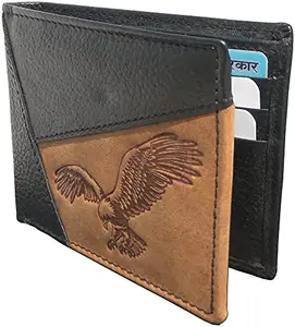 Men Black Original Leather RFID Wallet 6 Card Slot 2 Note Compartment Saiqa3084
