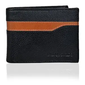 Urban Stride Men's Premium Leather Stylish Fashionable Wallet | 3 Card Holder | 2 Currency & 2 Hidden Slots (Black & Brown)