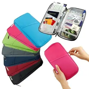Wallet Case with Zip for Credit Debit Card Ticket Coins Money Cash Currency Boarding Pass Pen | Multipurpose Card Organizer