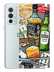 AtOdds - OnePlus 9RT Mobile Back Skin Rear Screen Guard Protector Film Wrap (Coverage - Back+Camera+Sides) (Wine Graffiti)