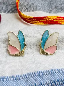 Korean Stainless Steel Enamel Design Butterfly Earrings