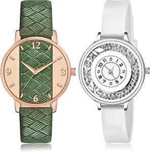 NEUTRON Diwali Analog Green and White Color Dial Women Watch - GM398-G90 (Pack of 2)