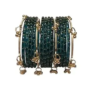 JIVANA AYURVEDIC Design Glass Bangles for Women & Girls | Elegant Shiny Traditional Chudi Set | Lightweight Festive Bangles