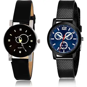 NEUTRON Analogue Analog Black and Blue Color Dial Women Watch - G386-(71-L-10) (Pack of 2)