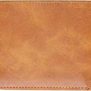 FILL CRYPPIES Tan Removable Card Holder Bi-Fold Faux Leather Wallet for Men (8 ATM Card Solts)