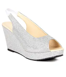 Feel it Leatherite Block Heel for Women's and Girl's 1024-silver-42