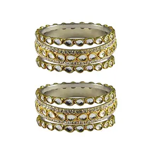 MAYA FASHION Golden stone Brass Bangle Elegant Extra Large Size Bangle | Perfect Fit for Plus Size banglesTrendy and Comfortable Fit for woman and girls | (Sku-ban3980)