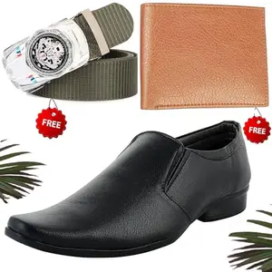 Graceful Formal Shoes/Party Shoes/Shoes Combo with Free Wallet & Belt for Men and Boys (BAZAAR7548_RT-Tan-2003) Multicolor