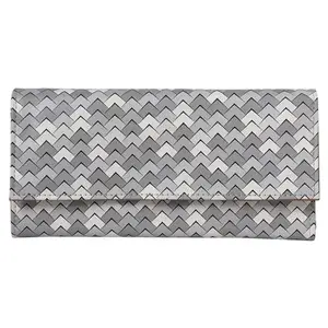 ShopMantra Wallet for Women's |Clutch |Vegan Leather | Holds Upto 11 Cards 1 ID Slot | 2 Notes & 1 Coin Compartment | Magnetic Closure|Multicolor (Grey)