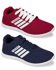 WORLD WEAR FOOTWEAR Multicolor Women's Casual Sports Running Shoes 4 UK (Pack of 2 Pair) (2A)_5048-5049