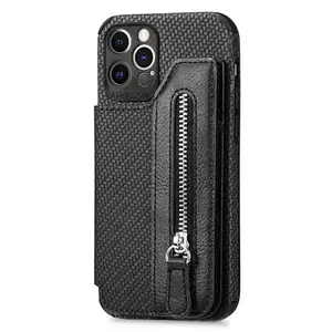 MSclassy Unisex Multifunction Phone Wallet Card Holder | Leather Case with Self-Adhesive Kickstand & Zipper Pocket | Card, Cash & Money Organizer