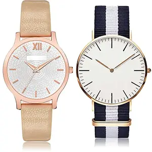 NEUTRON Fashion Analog Silver and White Color Dial Women Watch - GM343-GC18 (Pack of 2)