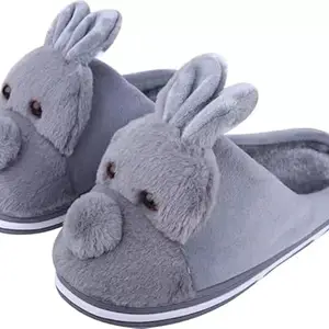 Joda Ghar Warm fur Winter bedroom slipper for women, Carpet Nose_Grey-36-JG (UK SIZE-2)