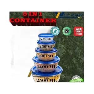 Kitchen Container |250+450+800+1400+2500 ml| Stackable Refrigerator Organizer for Fresh Food Storage | BPA-Free Kitchen Solution Transparent food storage Stackable frid|design - 475for home