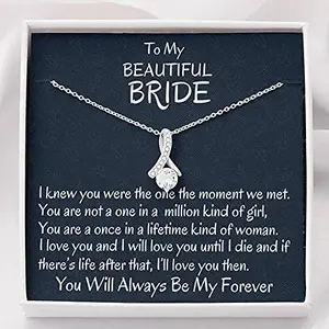 rakva 925 Silver Gift Future Wife Necklace, To My Bride Beautiful Necklace Gift From Groom, Wedding Day Gift For Bride From Groom