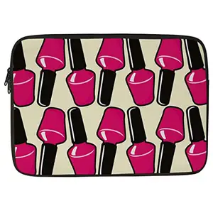 Crazyify Nailpaint Printed Laptop Sleeve/Laptop Case Cover/Laptop Bag 14 inch with Shockproof & Waterproof Linen On All Inner Sides | MacBook/Laptop Sleeve for Men & Women