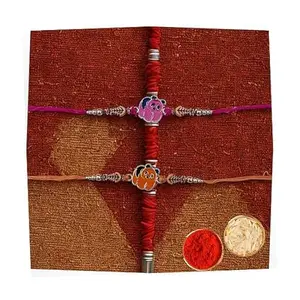 TRUESTAR Children’s Cartoon Rakhi Set of 2 – Handmade Designer Rakhi with Ritual Kit – Raksha Bandhan for Brothers