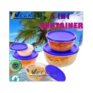 Kitchen Container |250+450+800+1400+2500 ml| Stackable Refrigerator Organizer for Fresh Food Storage | BPA-Free Kitchen Solution Transparent Food Storage Stackable frid|Design - 481for Home