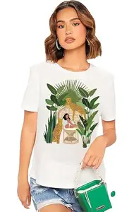 Epiko Oversized Fit Stylish Vintage Art Printed Women Tshirt | Baggy Loose Fit Oversized Streetstyle Tshirt