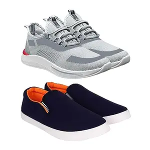 BRUTON Shoes, Men's Sports Shoes, Perfect Sport Shoes & Running Shoes for Men's (Pack of 2 Combo) (Orange, Numeric_8)