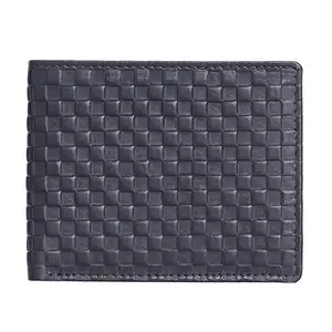 KARA Men Black Leather Wallet Embossed Print Bifold Wallet for Men with 3 Card Holder Slot