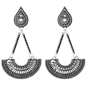 Shining Diva Fashion Oxidised Silver Traditional Earrings For Women and Girls (9483er)