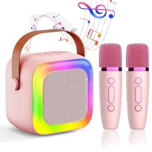 JELDROP Mini Machine for Kids with 2 Microphones, Portable Microphone for Kids, Perfect Toys and Birthday Gift for Children, Fun Singing and Music Play