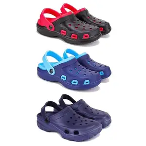 DRACKFOOT-Lightweight Classic Clogs || Sandals with Slider Adjustable Back Strap for Men-Combo(4)-3017-3019-3121-8 Blue