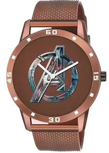 Brown Dial PU Strap Stylish Analog Watch for Men-GBN_2345