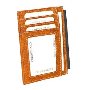 MATSS Orange Artificial Leather Slim Card Holder||Credit/Debit Card Holder for Unisex