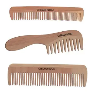C I Black Boom Neem Wooden Hair Comb Healthy Haircare For Men & Women | Co6,Co7,C08