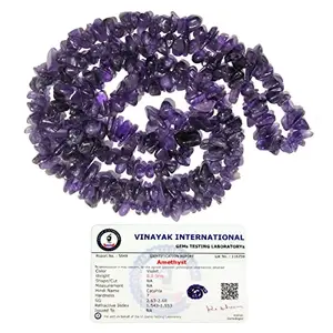 Reiki Crystal Products Certified Amethyst Mala/Necklace Natural Crystal Stone Reiki Healing Chip Bead Mala. Charged By Reiki Grandmaster & Vastu Expert For Unisex Adult