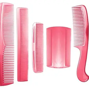 Baal Set Of 5 Pcs Hair Combs Set For Men And Women Hair Styling Combs (Pink)