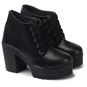 STRASSE PARIS Women's Stylish Lace Up Boots | Faux Leather, Trendy, Comfortable Boots